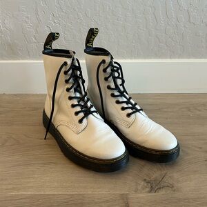 Dr. Martens White Lace-Up Boots